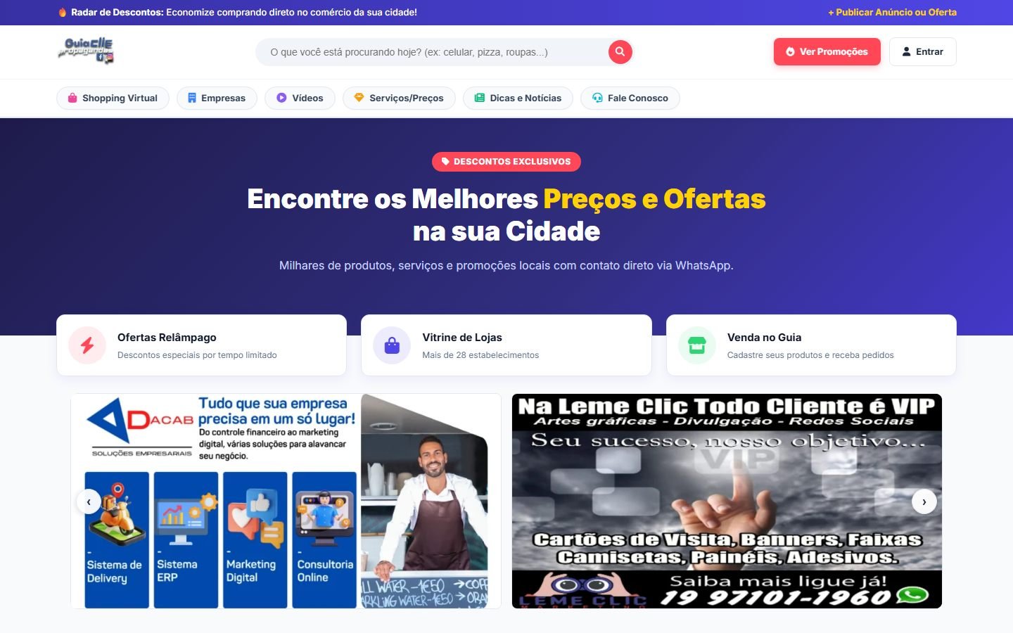 Prévia do site Radar de Descontos — Marketing Play Black