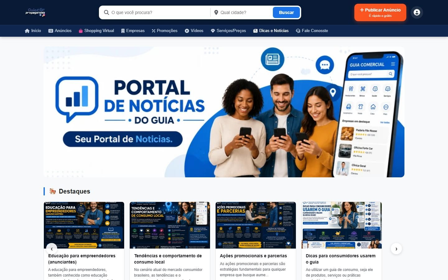 Portal de notícias com tema personalizável